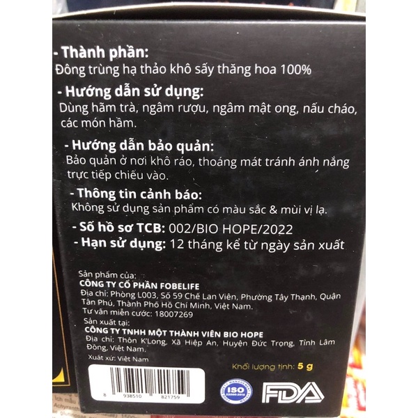 đông trùng hạ thảo khô sấy 100% (adenosine và cordycepin giúp phòng chống và ngăn sự phát triển của tế bào ung thư….