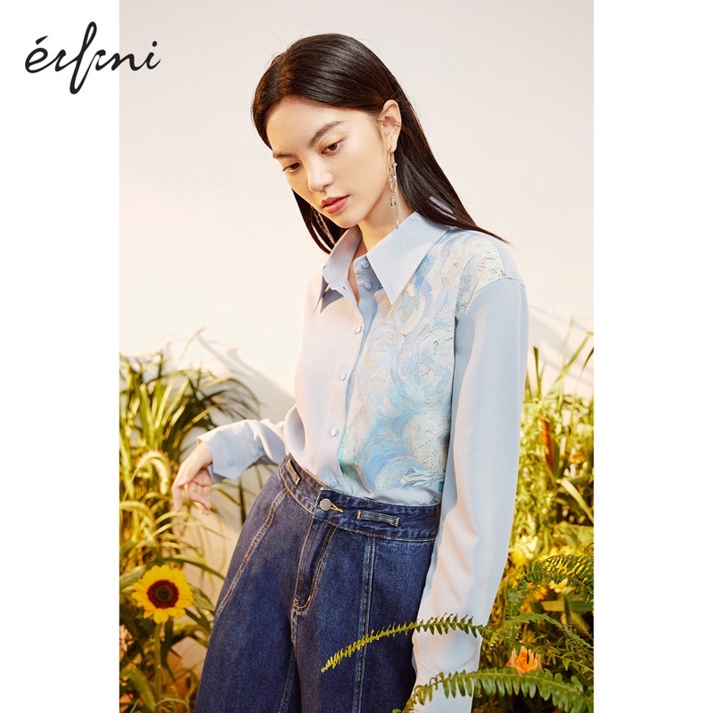 Áo sơ mi xanh Eifini