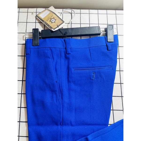 Quần tây nam màu xanh coban vải không nhăn k xù, không bai màu