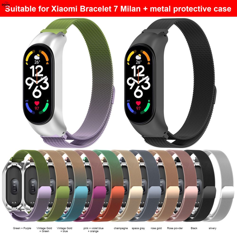 Milan Dây Đeo Đồng Hồ Nam Châm Kim Loại Cho Xiaomi Mi Band 7/7nfc Dây Đeo Thay Thế [Cam Kết]