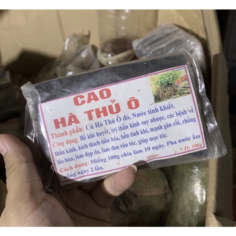 Cao hà thủ ô miếng 100gr nguyên chất mới,thơm xịn