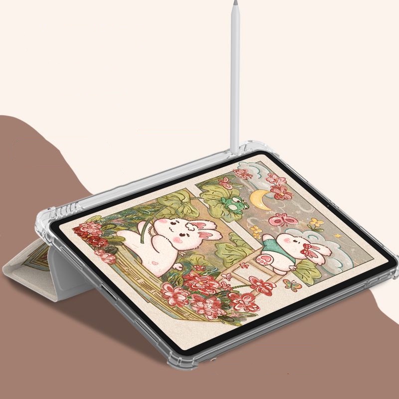 Ốp Máy Tính Bảng Mềm Hình Thỏ Hoa Cho iPad GEN10 7 / 8 / 9 Air4 / Air5 Pro11 "Pro12.9" 2022 Pro10.5 "mini6