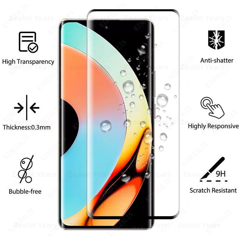 Kính Cường Lực Bảo Vệ Màn Hình Viền Cong 2 Trong 1 Cho Realme 10 Pro Plus Realme 10Pro +