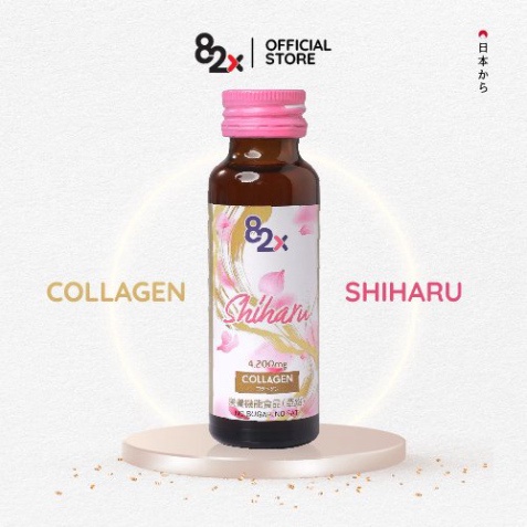 Nước uống 82X Collagen Shiharu làm sáng đẹp da cấp ẩm từ sâu bên trong Nhật Bản 50ml (1 lọ)