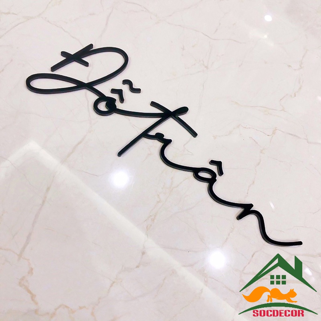 Chữ Alu Vàng Gương, Bạc Gương, Đen Gương Chữ Mica,Cắt Theo Yêu Cầu Của Khách.Socdecor