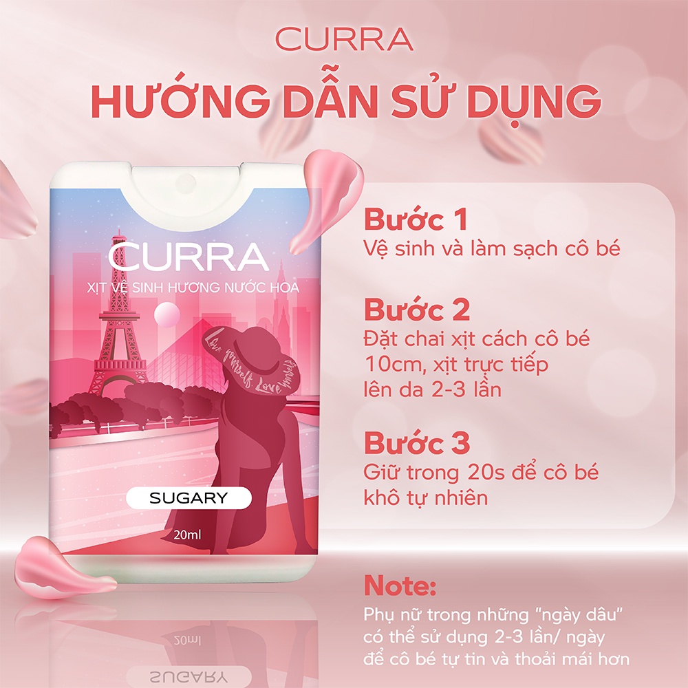 Dung dịch vệ sinh phụ nữ Curra an toàn lành tính phù hợp cho mọi loại da nhạy cảm làm sạch sâu bên trong