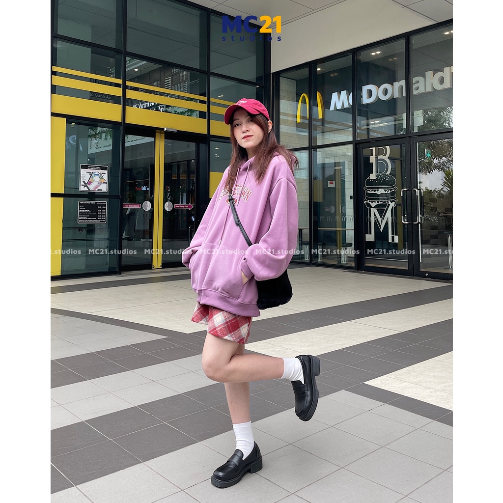 Giày loafer nữ MINION CLOTHING chất da PU mềm không bong chóc Ulzzang Streetwear Hàn Quốc gót cao 4cm đi êm chân G3402