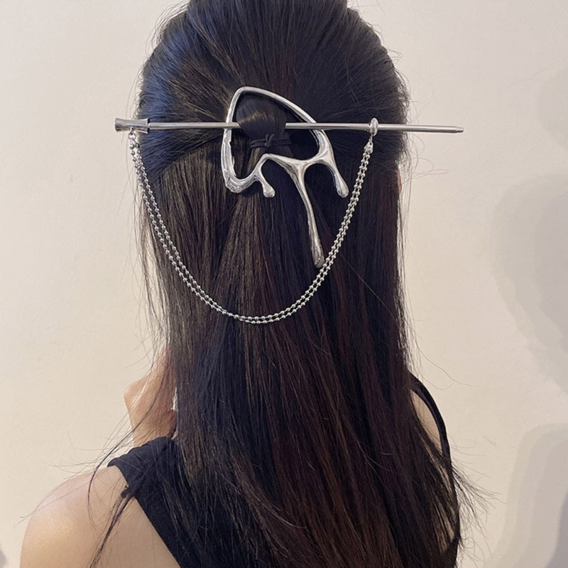 Kẹp Tóc Dài Hình Trái Tim Màu Bạc Thời Trang