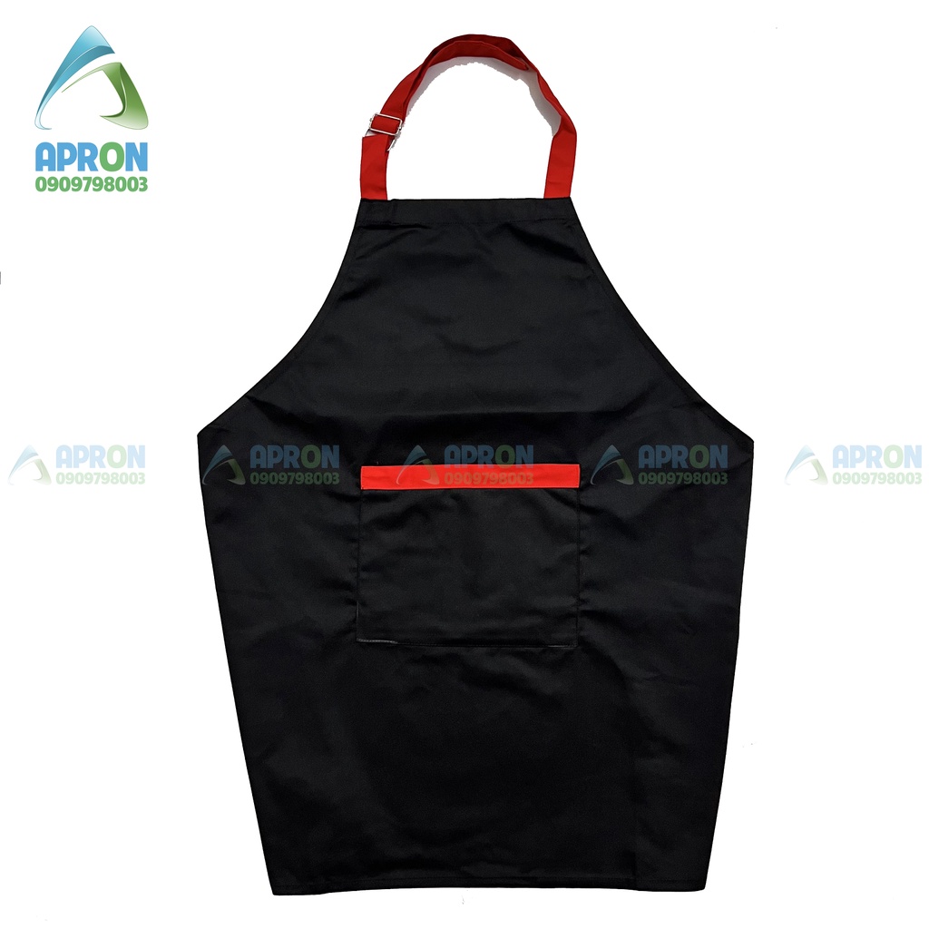 Tạp dề yếm phục vụ cao cấp phối túi và dây dành cho Nam Nữ