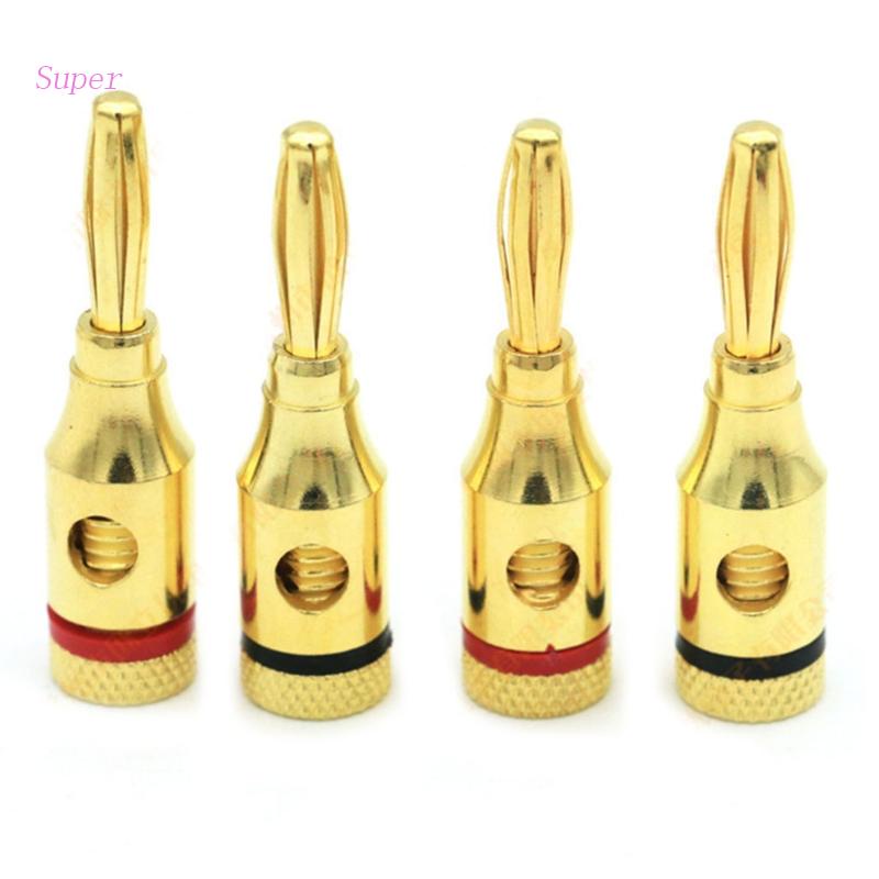 Bộ 4 Jack Cắm Bắp Chuối Mạ Vàng Dùng Cho Loa