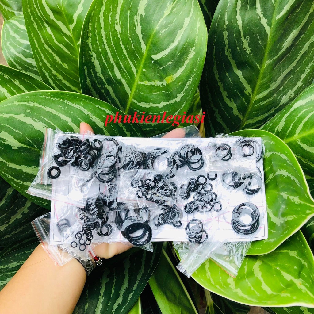 Set trên 200 vòng đệm cao su đa chức năng hình tròn cho ống nước xe hơi, ron, gioăng cao su 18 kích thước