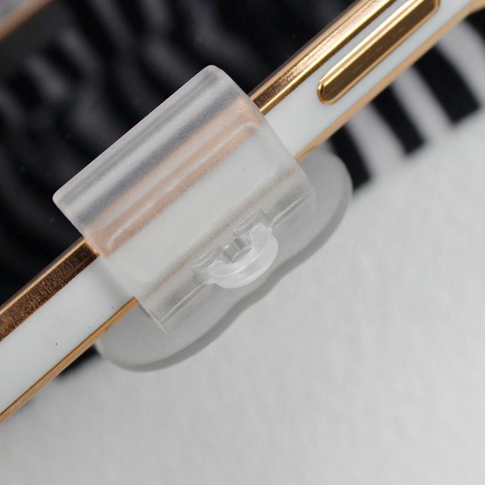 Kẹp Giữ Điện Thoại Chống Thất Lạc Hình Gấu Màu Trong Suốt Gắn Sau Lưng Dễ Điều Chỉnh