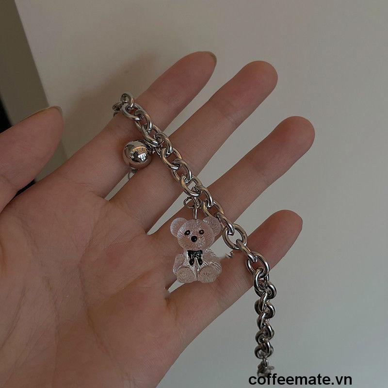 ⚡Vòng Đeo Tay Mặt Gấu Trong Suốt Ba Chiều Thời Trang Hàn Quốc