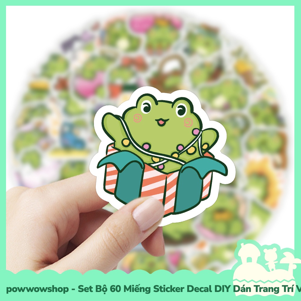 [Sẵn VN - Hỏa Tốc] Set Bộ 60/44 Miếng Sticker DIY Chống Thấm Nước Dán Trang Trí Vật Dụng Phong Cách Hoạt Hình Happy Frog