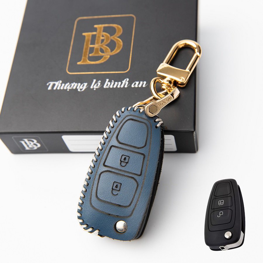 Bao da chìa khóa ô tô xe hơi BB mazda bt50 chìa điện gập nhỏ da thật bảo vệ chìa khóa chống xước chính hãng