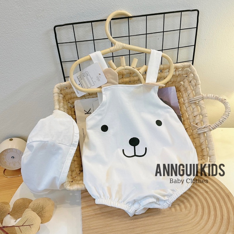 Yếm Bodysuit Bé Trai Bé Gái  Dễ Thương Đáng Yêu , body yếm kèm mũ