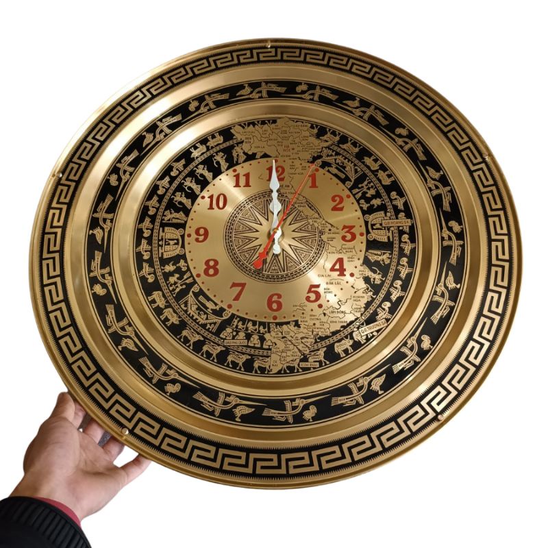 đồng hồ trống đồng 53cm chất liệu đồng cao cấp