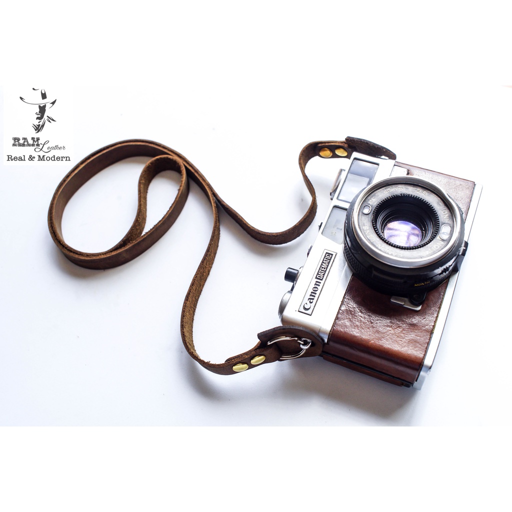 Dây Đeo Máy Ảnh Da Bò Màu Nâu - Ram Leather A2 cho Canon, Nikon, Sony, Fujifilm, Olympus