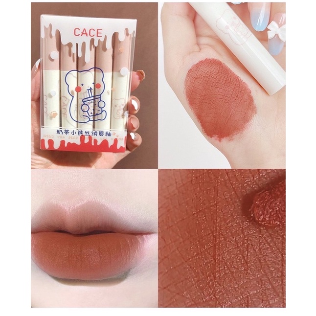 Set son môi 5 Cây son kem Cace siêu xinh lâu trôi