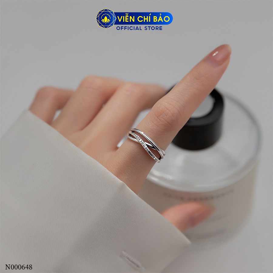 Nhẫn bạc nữ i love u flatter me chất liệu bạc Thái 925 thời trang phụ kiện trang sức nữ Viễn Chí Bảo N000648