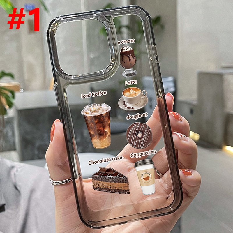 Ốp Điện Thoại DecoPhone Acrylic tpu acrylic Trong Suốt Hình Hạt Cà Phê Cho iphone 6s 7 8 plus x xs xr 11 12 13 14 15 max pro