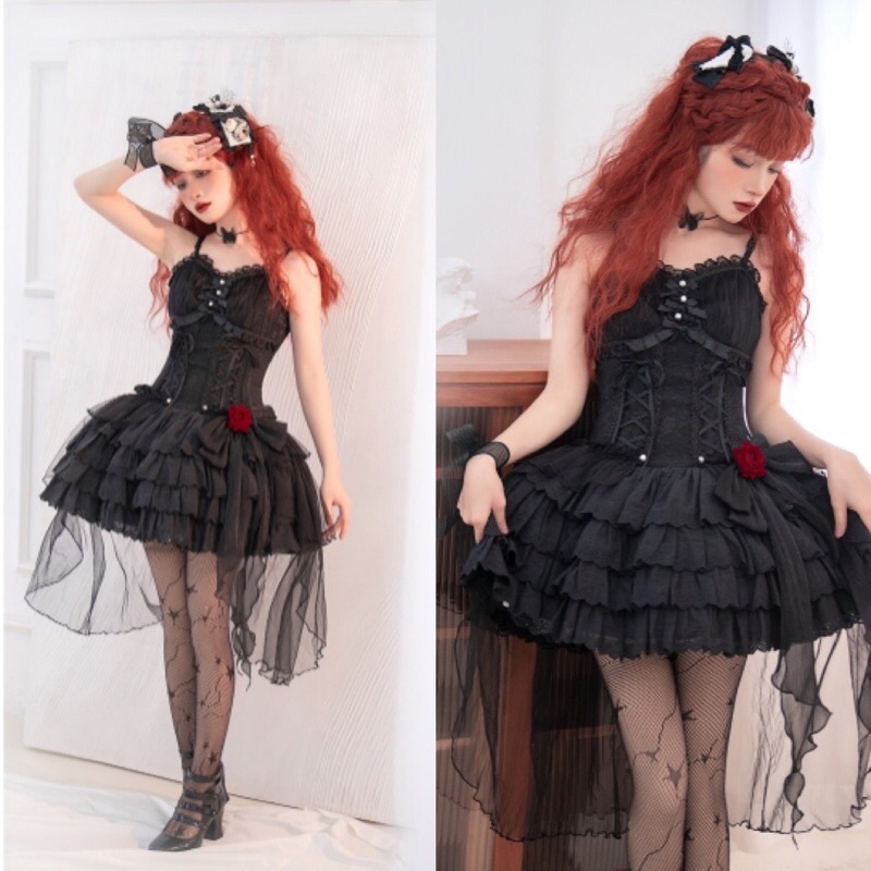 YAS0413-Váy JSK lolita hoa hồng