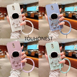 Ốp Điện Thoại Silicon Hình Phi Hành Gia Có Vòng Đỡ Cho Casing OPPO R15 Pro Case Oppo R15X Case Oppo R11 Case Oppo R11S Case Oppo K1 Case Oppo R17 Pro Silicone Protect 3D New Astronautstand With Ring Phone Case