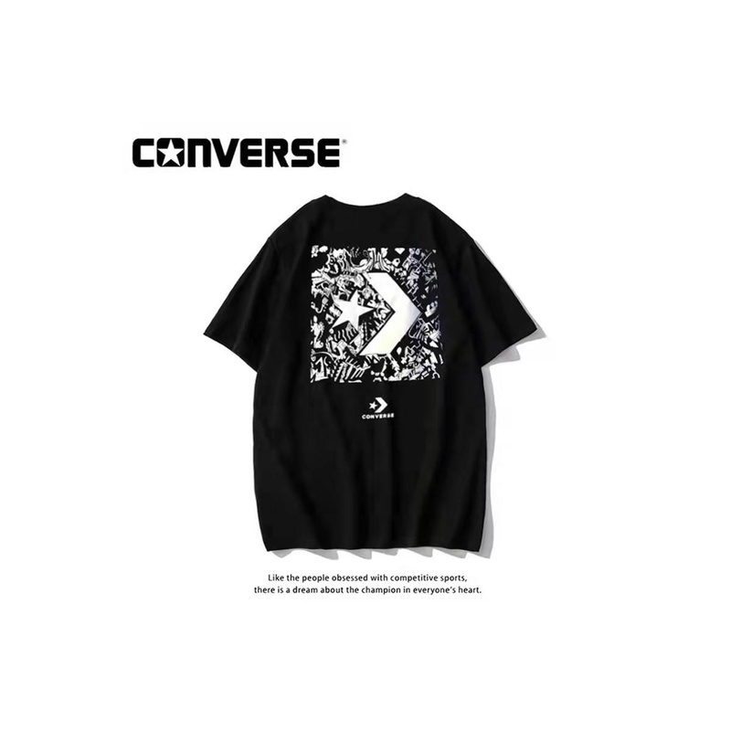 Áo Thun Cotton Converse Tay Ngắn Cổ Tròn Dáng Rộng Thời Trang Mùa Hè Cho Cặp Đôi