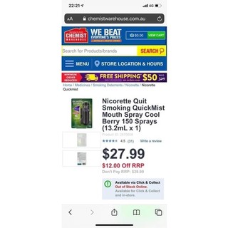 Xịt cai thuố lá Nicorette Quick Mist