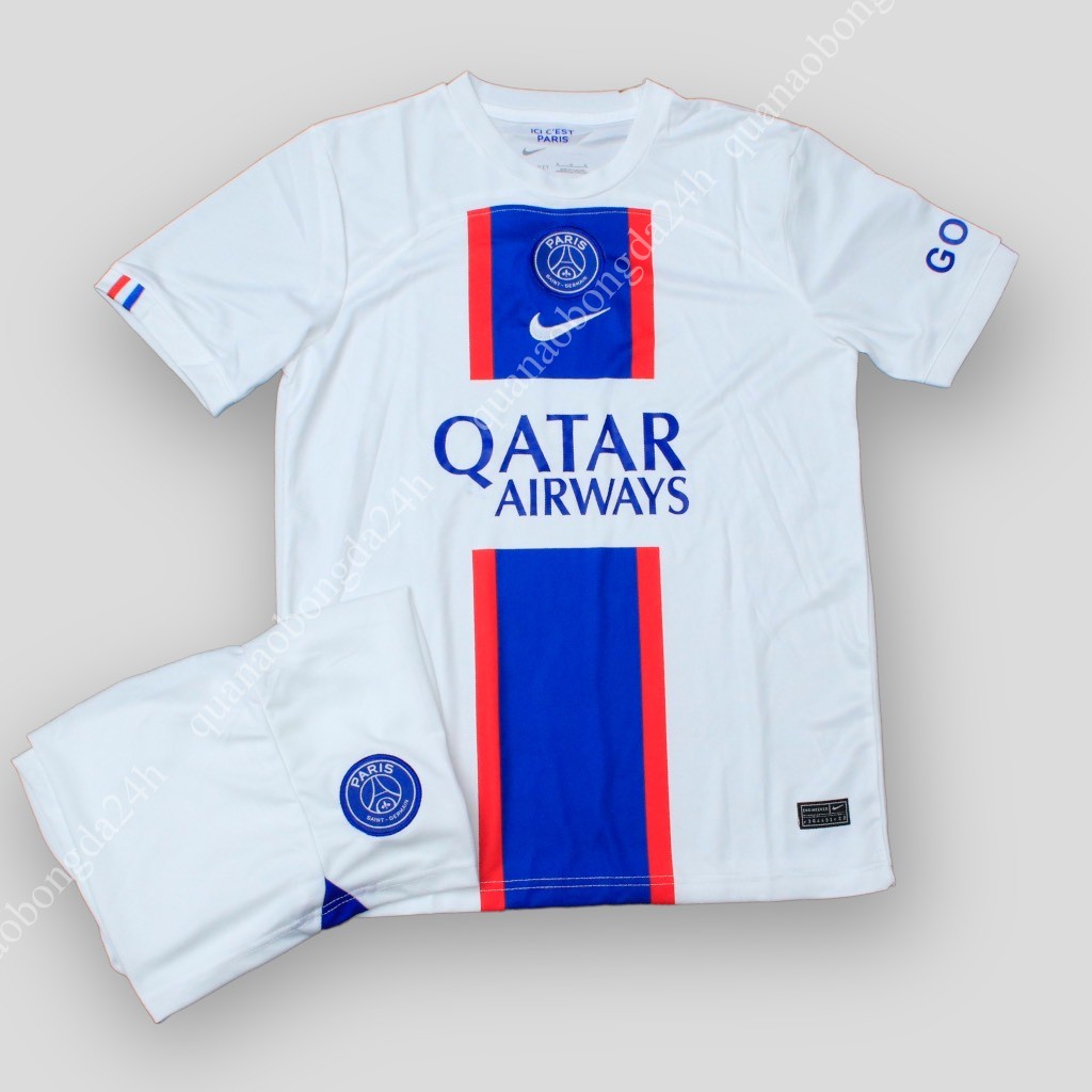 Bộ Quần Áo Đá Banh CLB PSG màu trắng hàng cao cấp 2022/23