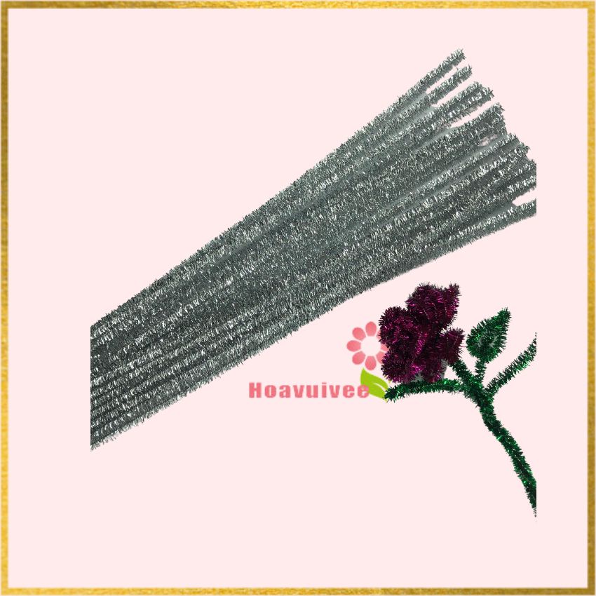 Dây kẽm xù kim tuyến màu - kẽm làm đồ chơi mô hình