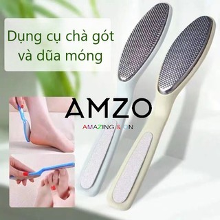 AMZO_DỤNG CỤ CHÀ GÓT VÀ DŨA MÓNG CHÂN 2 TRONG 1
