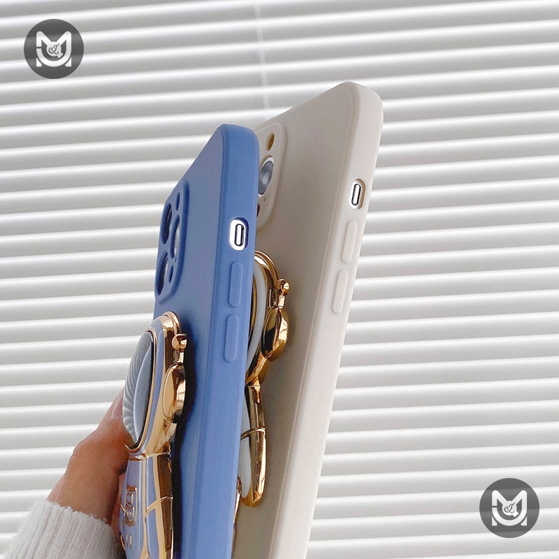 Ốp Điện Thoại Silicon Chống Sốc Có Giá Đỡ Hình Phi Hành Gia Dễ Thương Cho Xiaomi Redmi Note 11 10 9 8 Pro 9S 10S 11S