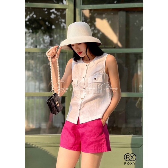 Áo kiểu linen màu nữ MS385
