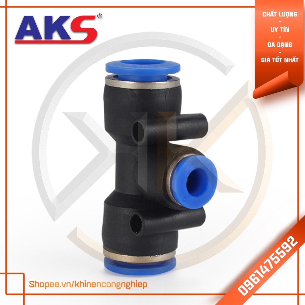 Đầu Cút Nối Khí Nén chữ T Lệch PEG AKS - Khí Nén Công Nghiệp