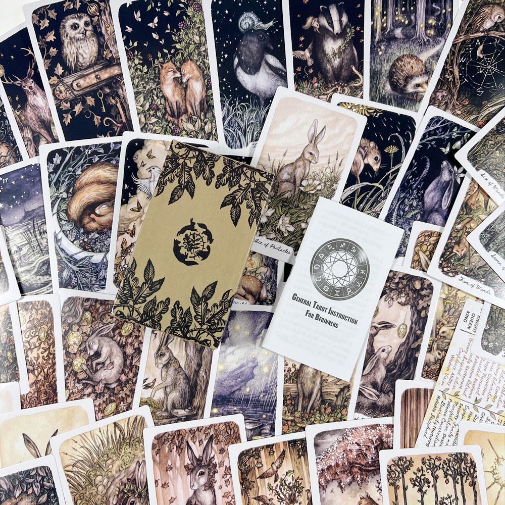 Bộ Bài Oak Ash Thorn Tarot 78 Lá Bài 7x12 Cm Tặng Đá Thanh Tẩy S143