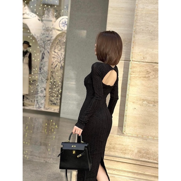 Đầm Thiết Kế Cutout Lưng Ngực Siêu Sexy Tôn Dáng Chất Ren Cao Cấp Mã CH