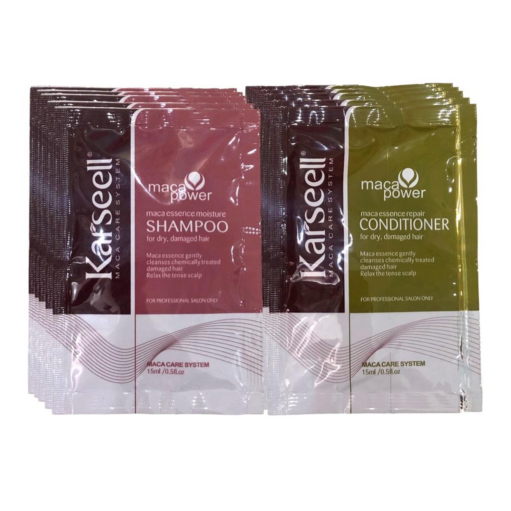 Combo 5 cặp dầu gội xả siêu mượt tóc Karseell Collagen Maca Essence gói nhỏ 15ml