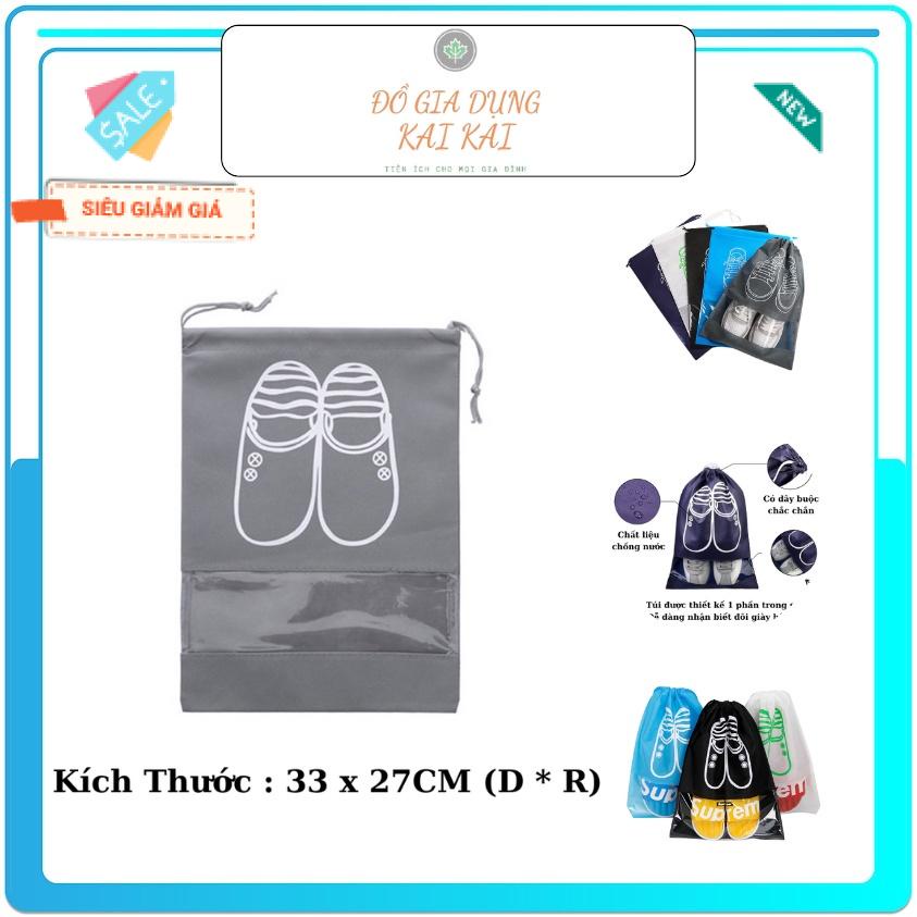 Túi đựng giày dép chất liệu vải không thấm nước cao cấp, Túi bảo quản giày dép đa năng có dây rút siêu tiện lợi