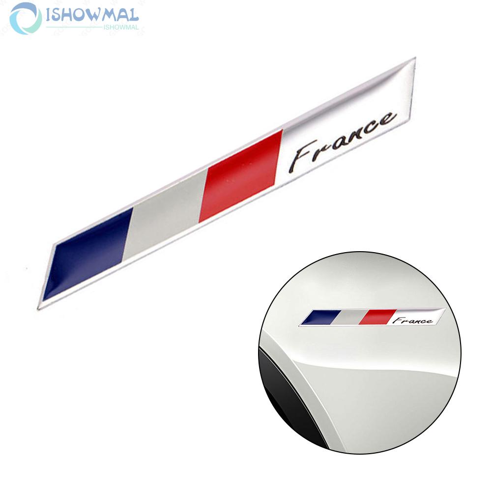 Decal DáN Trang Trí HìNh Lá Cờ Pháp BằNg Nhôm Cho Xe Hơi MớI