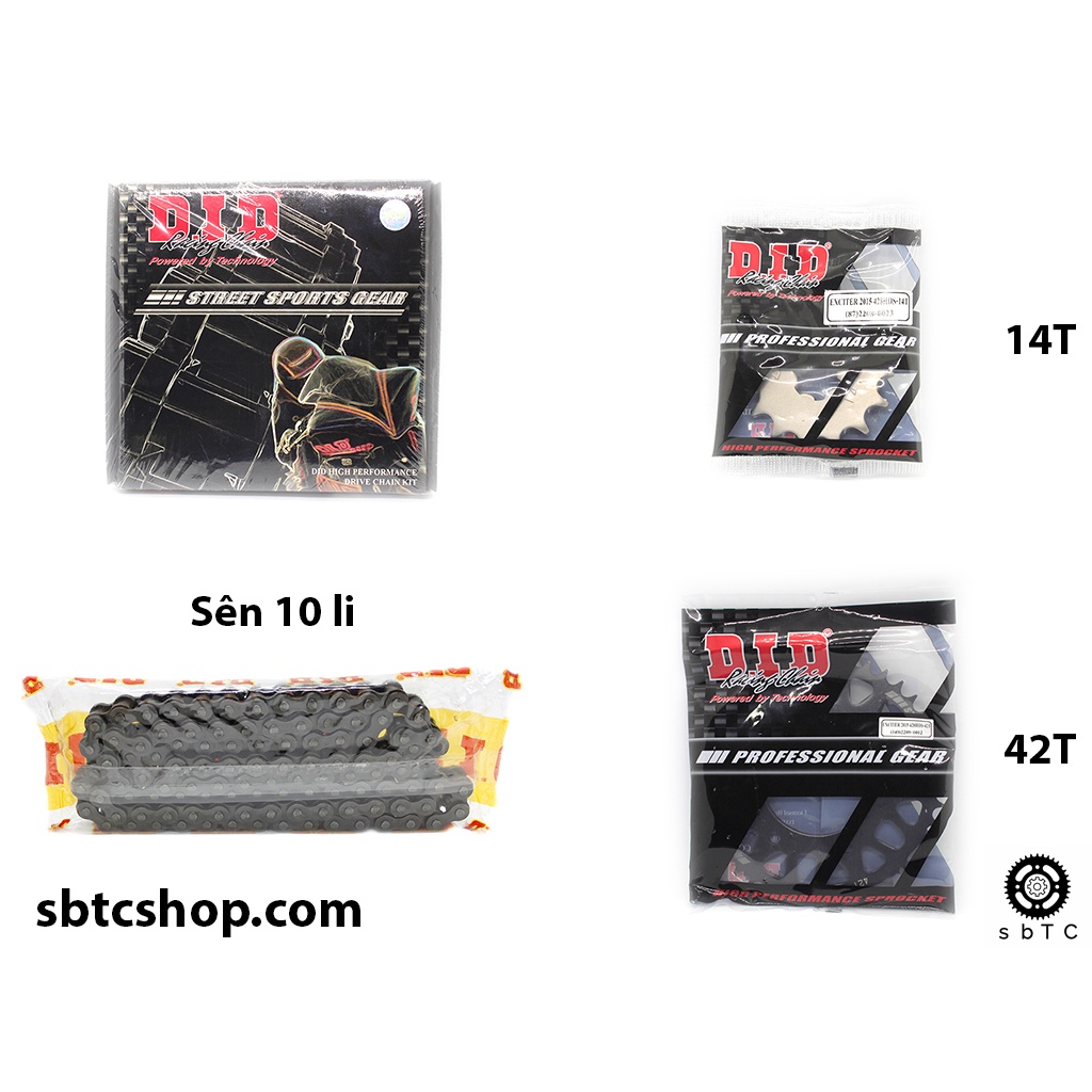 NSD Nhông sên dĩa DID 10 li ly Yamaha Exciter 150 chính hãng Thái Lan