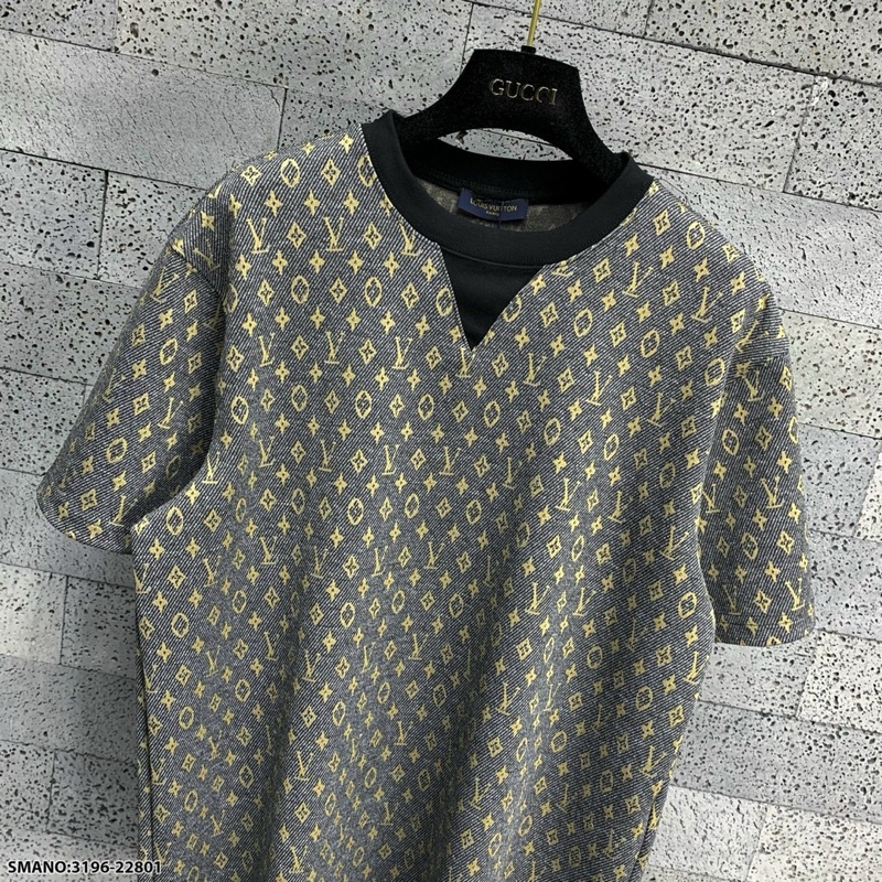 Áo Phông Nam Hoạ Tiết LV Đơn giản - Áo Thun Nam LV Dày Dặn Siêu Đẹp