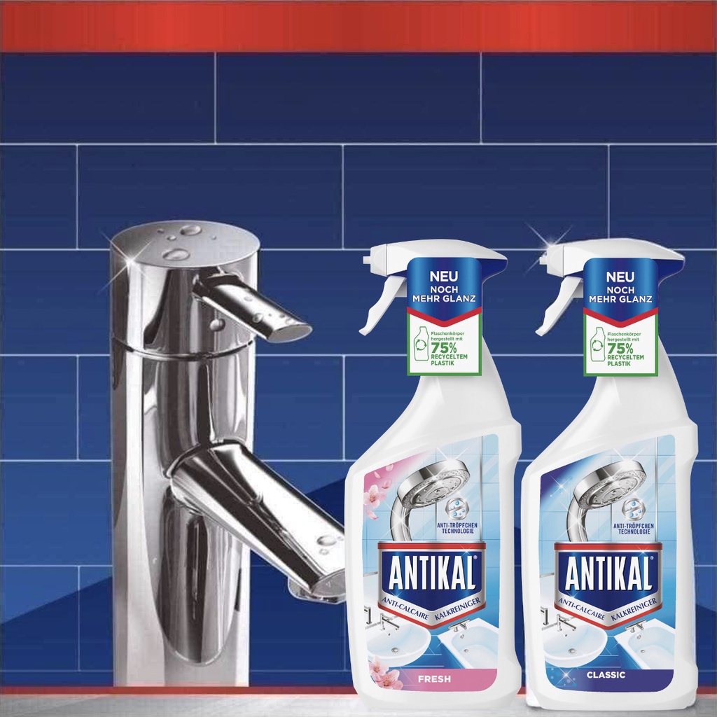 Chai xịt vệ sinh và chống ăn mòn inox Antikal tẩy cặn canxi vòi rửa, vòi sen