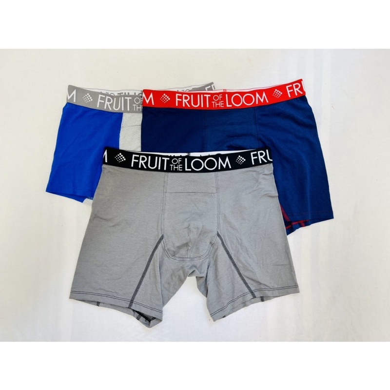 Combo 3-5-7 pcs quần sịp boxer nam fruit of the loom,chất liệu 90%cotton 10%spandex co giản 4 chiều,thoáng mát