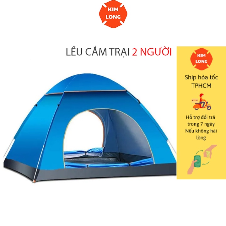 Lều Cắm Trại Lều Dã Ngoại Tự Bung Xếp Gọn Cho 2 Người Chất Liệu Vải Bạt 170T Dày Dặn kimlongshop