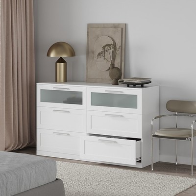 KALUA, Tủ đựng đồ dùng tân cổ điển 3 tầng 6 ngăn DRA_134, 156x46x95cm, tủ gỗ Scandi Home