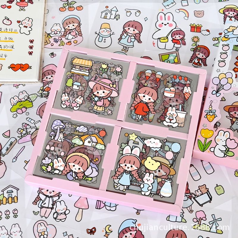 1 Miếng Sticker Dán Bình Nước Xinh Xắn, Miếng Dán Trang Trí Sách Vở, Tranh Ảnh Cho Bé