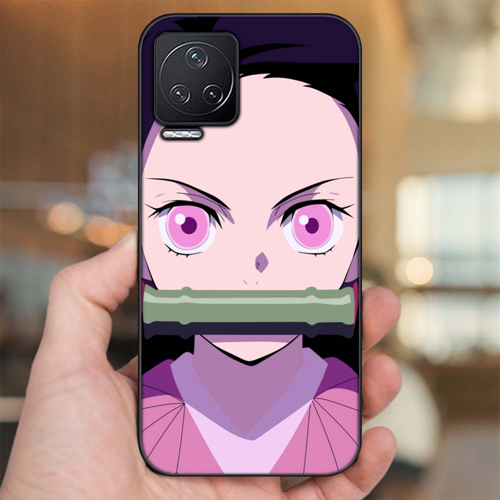 Ốp lưng Xiaomi Redmi K50 viền đen in hình Nezuko Kimetsu no Yaiba