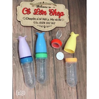 bình thìa silicon ăn dặm cho bé 90ml