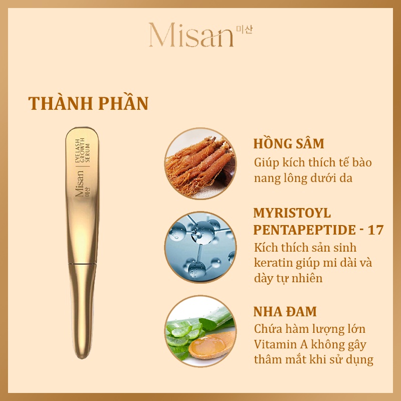 Tinh Chất Dưỡng Mi Misan - Dưỡng Dài Mi Cực Nhanh - Ngăn Gãy Rụng - 5ml